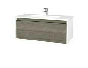 Skříňka umyvadlová Dřevojas BONO SZZ 100 bílá lesk/Cafe vč. umyvadla Euphoria