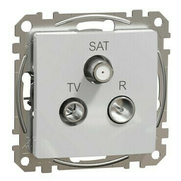 Zásuvka anténní průběžná Schneider Sedna Design TV/R/SAT aluminium