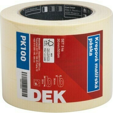 Páska maskovací krepová DEK 30 mm/50 m 3 ks