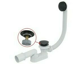 Sifon vanový Click/Clack Alca A507BLACK-100 černá-mat malá zátka