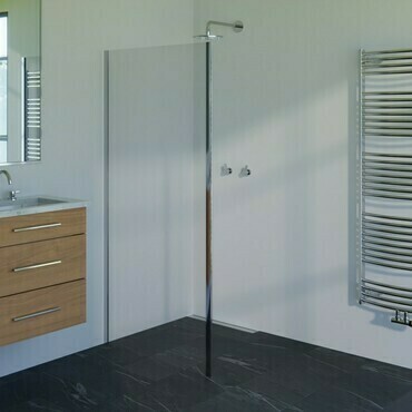 Stěna boční WECCO 900 mm leštěný hliník/čiré sklo 1
