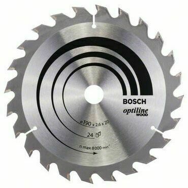 Kotouč pilový Bosch Optiline Wood 190×20/16×2,6 mm 24 z.