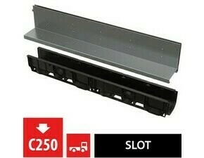 Žlab venkovní štěrbinový Alca AVZ101-R322 s asymetrickým nástavcem 160 mm, nerez