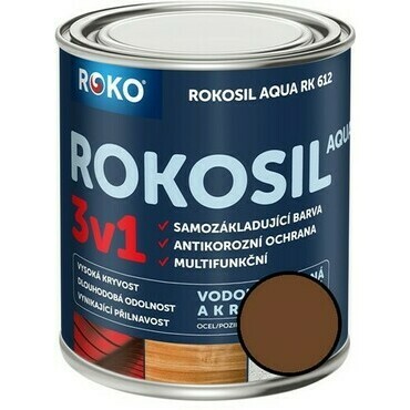Barva samozákladující Rokosil Aqua 3v1 RK 612 2430 hnědá střední, 0,6 l