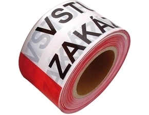 Páska výstražná Vstup zakázán 80 mm/250 m bílo-červená