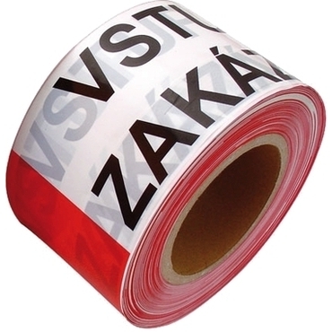 Páska výstražná Vstup zakázán 80 mm/250 m bílo-červená