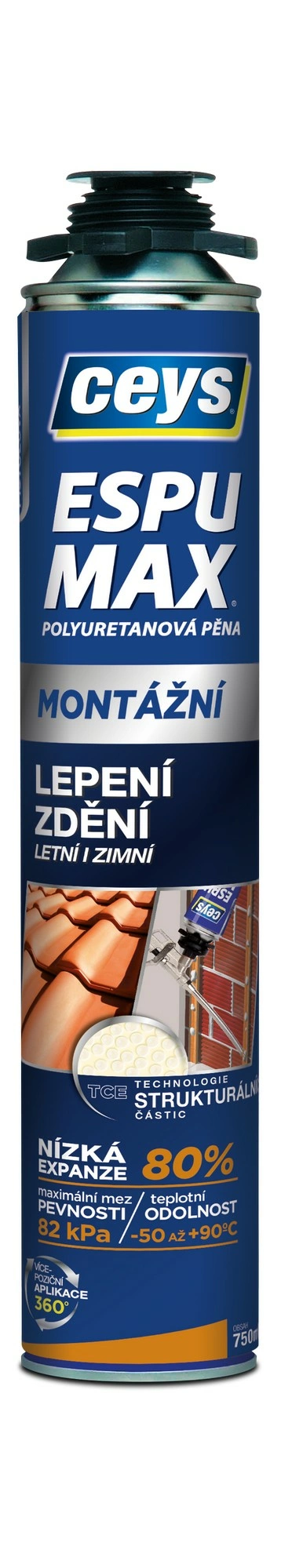 — Pěna montážní nízkoexpanzní Ceys ESPUMAX pistolová 750 ml