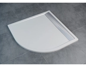 Vanička sprchová SanSwiss ILA 1000×1000×35 mm R550, bílá/bílý kryt sifonu litý mramor