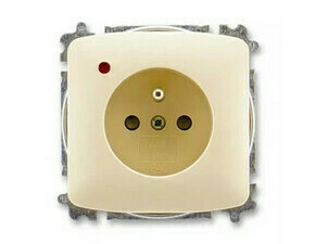 Zásuvka 230 V jednonásobná ABB Tango IP 40 s optickou signalizací slonová kost