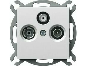 Zásuvka anténní koncová TEM Logiq TV/R/SAT bílá