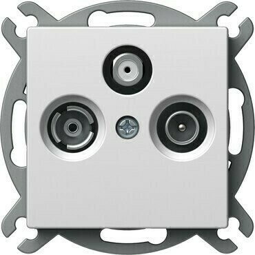 Zásuvka anténní koncová TEM Logiq TV/R/SAT bílá