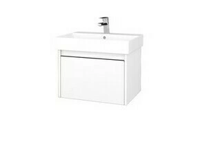 Skříňka umyvadlová Dřevojas BONO SZZ 60 bílá mat/bílá mat vč. umyvadla Glance