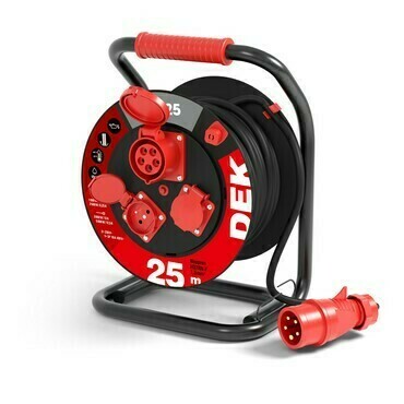 Kabel prodlužovací neoprenový na bubnu DEK BP625 3fáz 25 m 1,5 mm2 IP 44