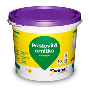 Omítka pastovitá weberpas aquaBalance rýhovaná 3 mm bílá 25 kg