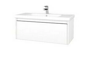 Skříňka umyvadlová Dřevojas BONO SZZ 100 bílá lesk/bílá lesk vč. umyvadla Harmonia