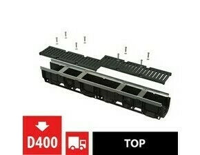 Žlab venkovní Alca AVZ103-R201 s kovovým rámem, rošt litinový D400