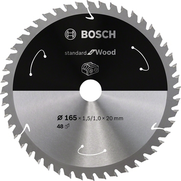 Kotouč Bosch Standard for Wood AKU 165×20×1,5 mm 48 z.