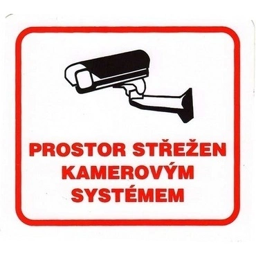 Samolepka Prostor střežen kamerovým systémem 100×90 mm