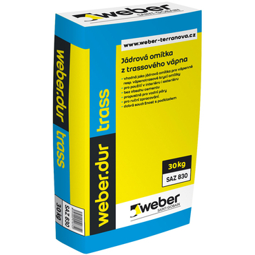 Omítka sádrová z trassového vápna weberdur trass 30 kg