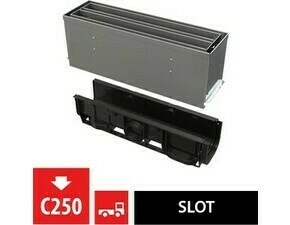 Žlab venkovní štěrbinový Alca AVZ101S-R324R se symetrickým revizním nástavcem 160 mm, nerez