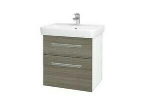 Skříňka umyvadlová Dřevojas Q MAX SZZ2 60 bílá lesk/Cafe vč. umyvadla Q