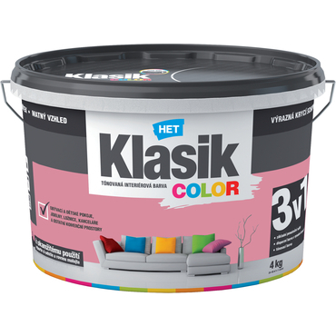 Malba interiérová HET Klasik Color růžový 4 kg