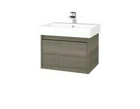 Skříňka umyvadlová Dřevojas BONO SZZ 60 Cafe/Cafe vč. umyvadla Glance