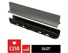 Žlab venkovní štěrbinový Alca AVZ101-R324 se symetrickým nástavcem 160 mm, nerez