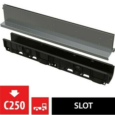 Žlab venkovní štěrbinový Alca AVZ101-R324 se symetrickým nástavcem 160 mm, nerez