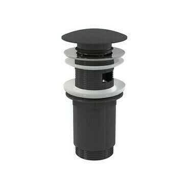 Výpust umyvadlová Click/Clack Alca A392-GM-B 5/4" s přepadem, velká zátka GUN METAL-kartáčovaný mat