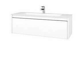 Skříňka umyvadlová Dřevojas BONO SZZ 120 bílá lesk/bílá lesk vč. umyvadla Pura