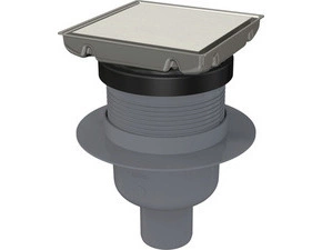 Vpust podlahová Alca APV240 130×130 mm DN 50 přímá