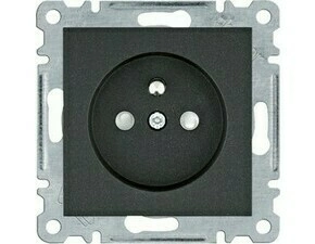 Zásuvka 230 V jednonásobná Hager lumina bezšroubová clonky černá mat