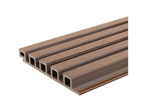 Obklad fasádní dřevoplastový DŘEVOplus PROFI teak 25×196,5×2 800 mm