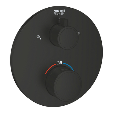 Baterie podomítková Grohe Grohtherm 2-cestná matte black 1022082430