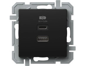 Zásuvka nabíjecí USB TEM Logiq černá