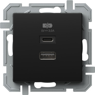 Zásuvka nabíjecí USB TEM Logiq černá