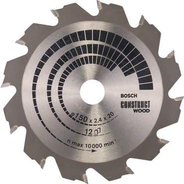 Kotouč pilový Bosch Construct Wood 150×20/16×2,4 mm 12 z.
