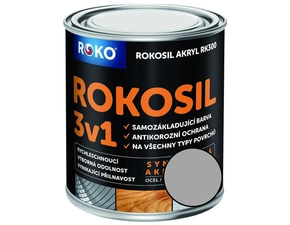 Barva samozákladující Rokosil akryl 3v1 RK 300 9110 stříbrná, 3 l