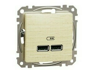 Zásuvka nabíjecí USB Schneider Sedna Design 2× USB A bříza