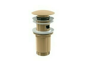 Výpust umyvadlová Click/Clack Alca A392-G-P 5/4" s přepadem, velká zátka GOLD-lesk