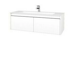 Skříňka umyvadlová Dřevojas BONO SZZ2 120 bílá mat/bílá mat vč. umyvadla Pura