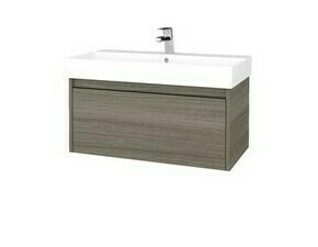 Skříňka umyvadlová Dřevojas BONO SZZ 85 Cafe/Cafe vč. umyvadla Glance