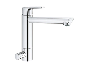 Baterie dřezová stojánková Grohe BauEdge s uzavíracím ventilem, chrom 31696000