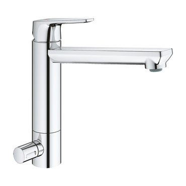 Baterie dřezová stojánková Grohe BauEdge s uzavíracím ventilem, chrom 31696000
