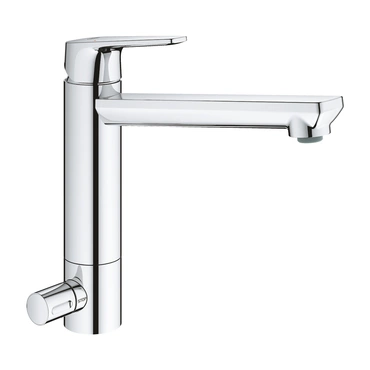 Baterie dřezová stojánková Grohe BauEdge s uzavíracím ventilem, chrom 31696000