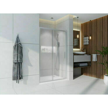 Dveře sprchové Wecco 1100 mm lesklý hliník/matné sklo