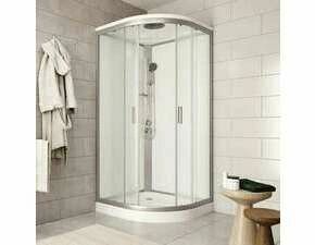 Box sprchový Mereo CK35122KBSW 900×900 mm, se stříškou satin/Point R550