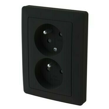 Zásuvka 230 V dvojnásobná ABB Zoni matná černá