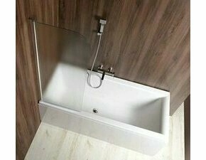 Zástěna vanová Aqualine Vilma 600 mm levá leštěný hliník/brick sklo